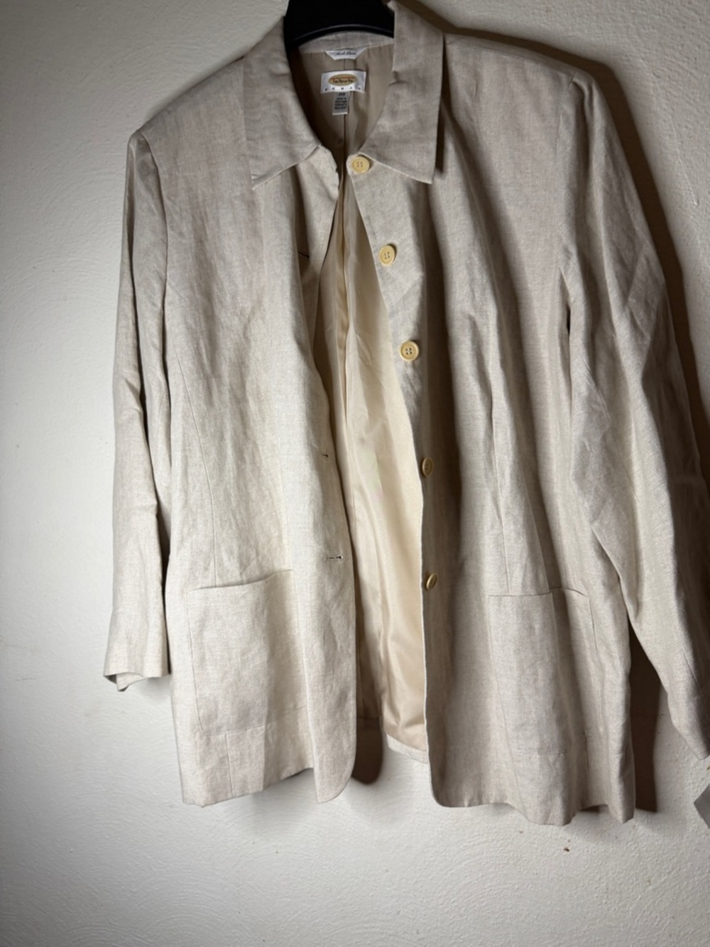 Talbots Cream 100 percent LinenRelaxed Blazer